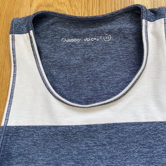 Outdoor Voices Tri Tone Slashback Crop Top in Ballet, Storm, & Olive - Picture 7 of 11